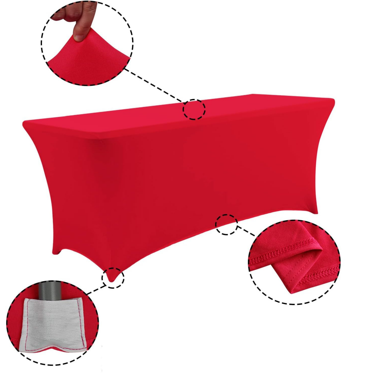 Pokrowiec na stół bankietowy cateringowy CZERWONY 180×76 cm | Premium jakość