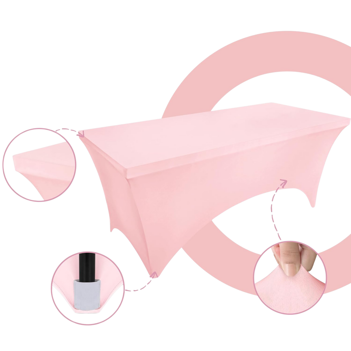 Pokrowiec na stół bankietowy cateringowy RÓŻOWY 180×76 cm | Premium jakość
