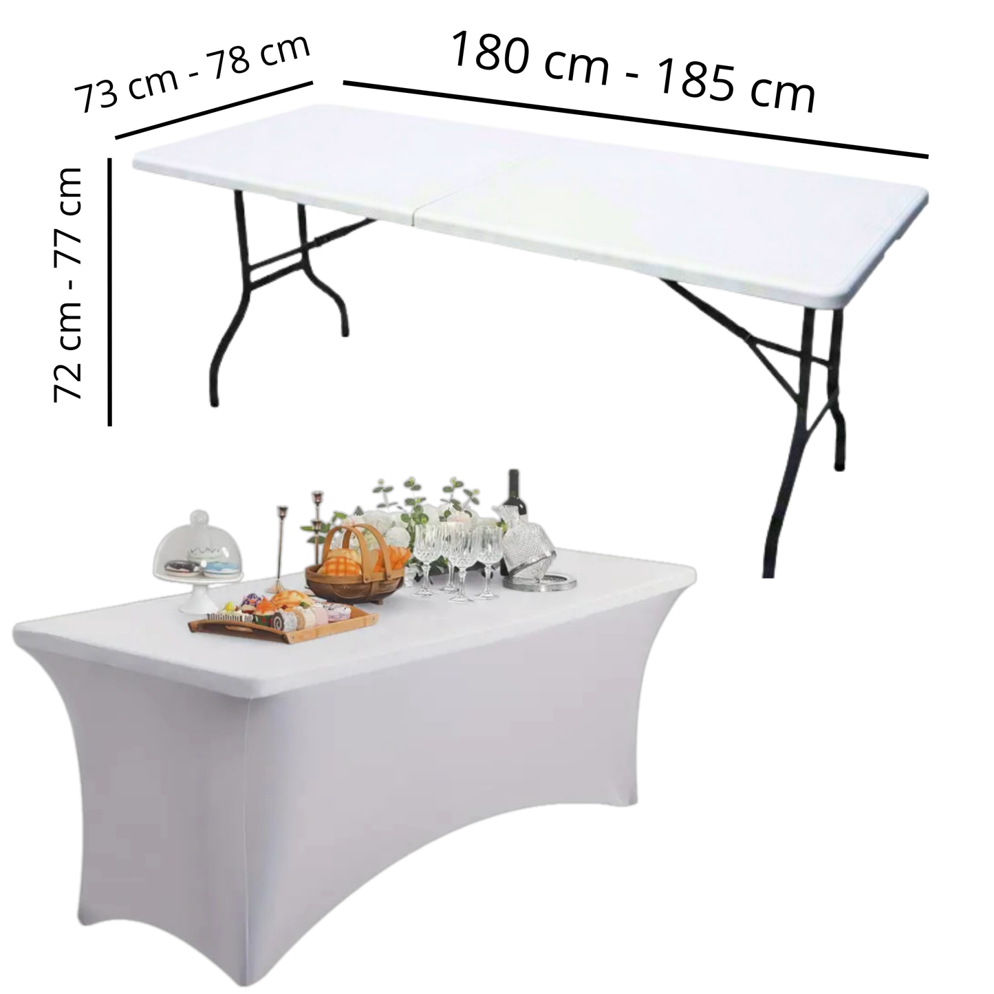 Pokrowiec na stół bankietowy cateringowy SZARY 180×76 cm | Premium jakość