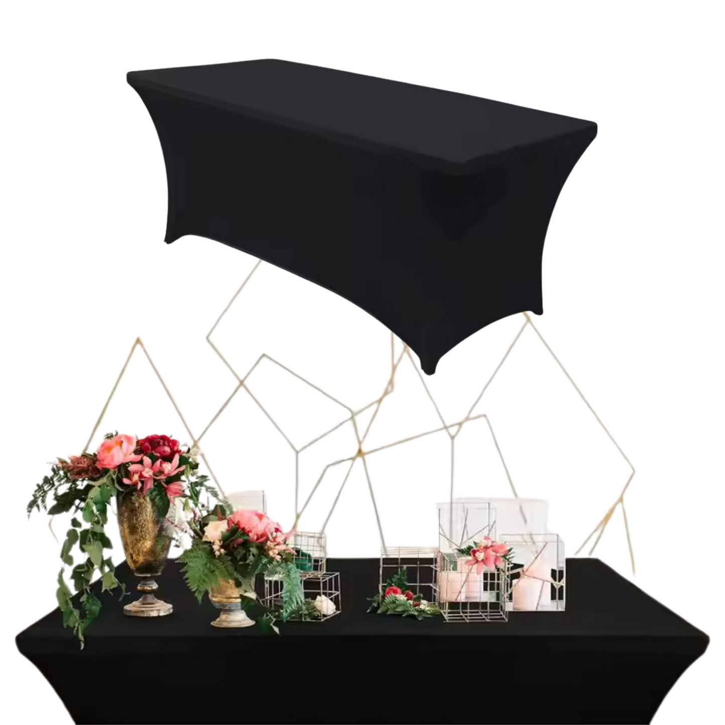 Pokrowiec na stół bankietowy cateringowy CZARNY 180×76 cm | Premium jakość