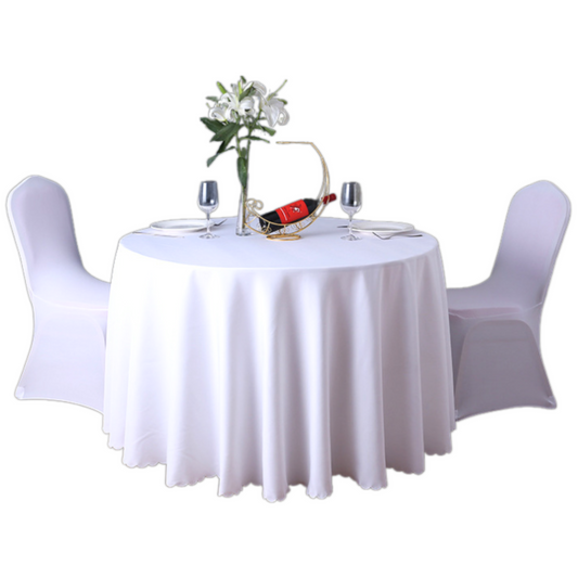 BIAŁY obrus okrągły 320 cm – elegancki, matowy, z miękkiej tkaniny | Idealny na stół 180 cm