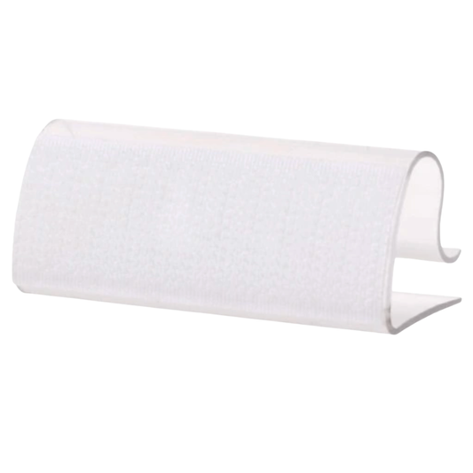 KLIPS z rzepem do falbany – przezroczysta klamra montażowa do skirtingu | Stabilne i dyskretne mocowanie