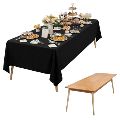 Nowoczesny obrus plamoodporny 150x320 – głęboka czerń, wodoodporny | Idealny na stół i ławę