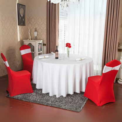 BIAŁY obrus okrągły 320 cm – elegancki, matowy, z miękkiej tkaniny | Idealny na stół 180 cm