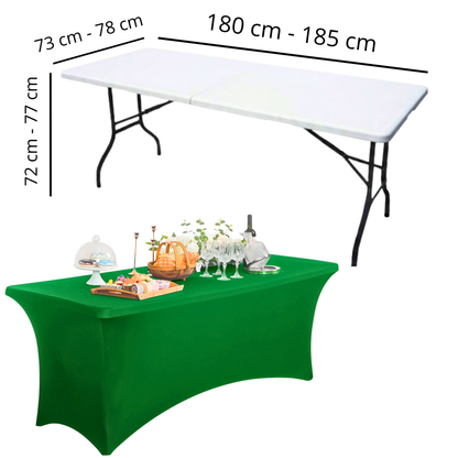 Pokrowiec na stół bankietowy cateringowy ZIELONY 180×76 cm | Premium jakość